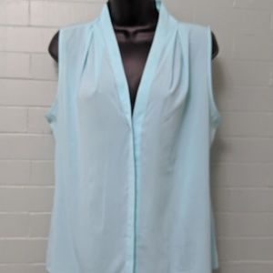 Calvin Klein sleeveless turquoise top L